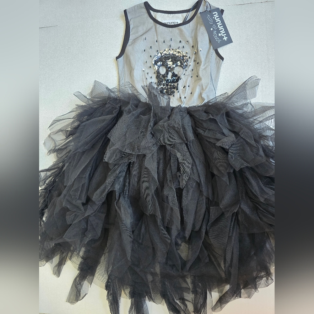Skull Tutu Dress Toddlers 4t 5t Black And Gray Tutu Du Monde Nununu